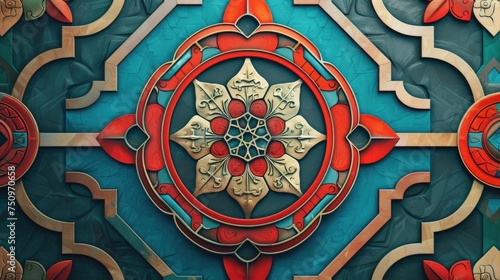 Detailed view of a decorative design on a wall, suitable for interior design projects