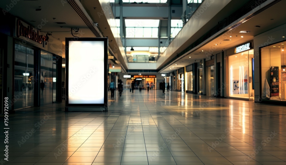 an empty billboard in the middle of a mall Generative AI an empty billboard in the middle of a mall Generative AI
