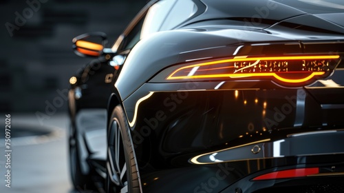Close up of a car's tail lights, perfect for automotive industry