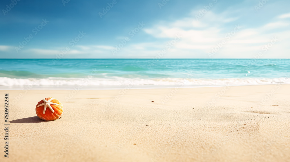 A picturesque coastline scene featuring crystal clear waters and sun kissed sands, inviting viewers to relax and enjoy the beauty of a perfect beach day.