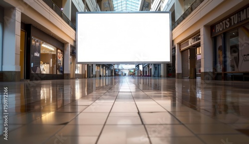 large bill board display in an empty mall Generative AI