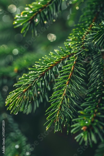 Detailed close up of a pine tree branch  suitable for nature backgrounds