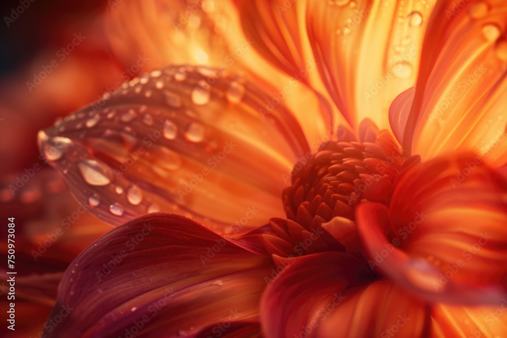 Close up of a flower with water droplets, ideal for nature and beauty concepts Close up of a flower with water droplets, ideal for nature and beauty concepts