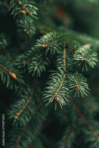 Detailed close-up of a pine tree branch. Perfect for nature backgrounds