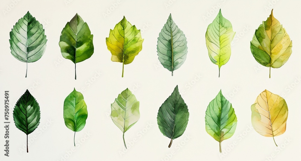 Fototapeta premium a bunch of green leaves on a white background