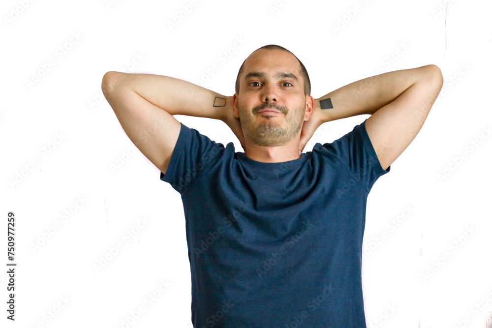 expressive average looking bald man expressive average looking bald man