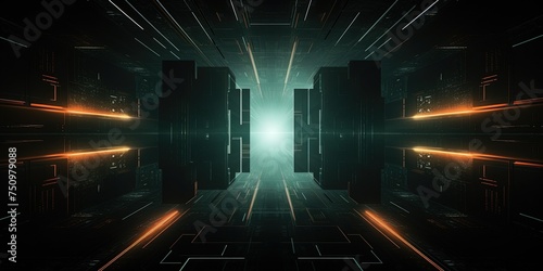 Wallpaper Mural Dark color Scifi design external panels abstract. Wide format. Torontodigital.ca