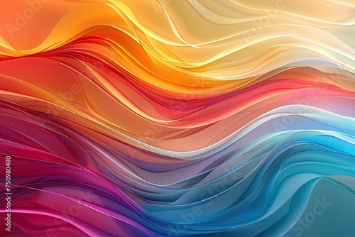 colorful abstract wave background Abstract rainbow colors wave background Spectrum color flow wave © PinkiePie