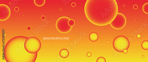 Abstract circles on a gradient background. Red and yellow 3D sphere. Stylish gradient template for brochure cover  invitation  flyer  business card  screensaver  poster  web banner...