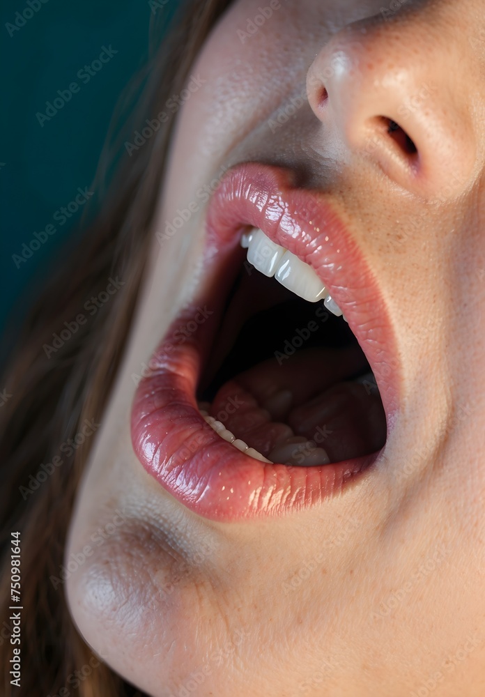Fototapeta premium close up of a person with open mouth