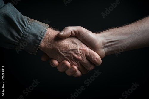 Business shaking hands. Corporate teamwork. Generate Ai
