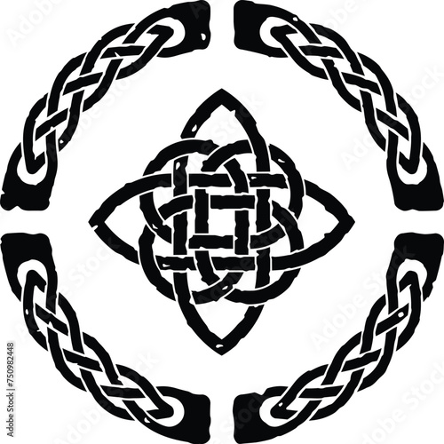 Grunge Knot Braid Circle and Knot