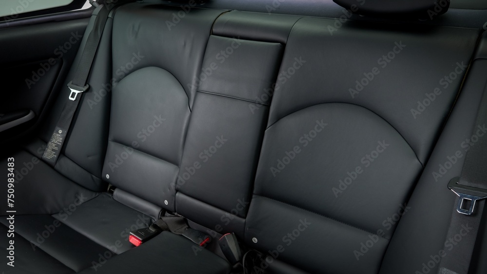 Fototapeta premium Black leather rear seat