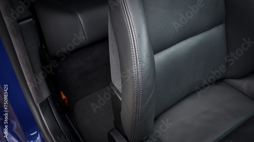 Black leather passenger seat