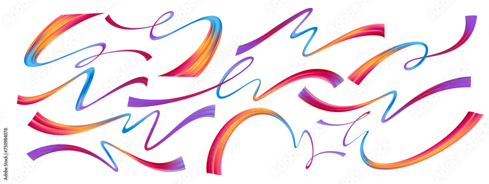 Abstract Gradient Color Flow. Modern Brush Stroke Liquid Paint Wave Abstract Gradient Color Flow. Modern Brush Stroke Liquid Paint Wave