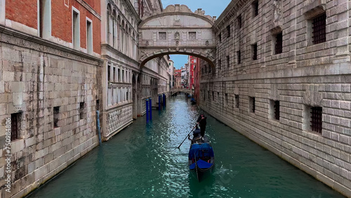 Medieval houses, narrow canals, bridges and gondolas in Venice, Italy, February 10, 2024.