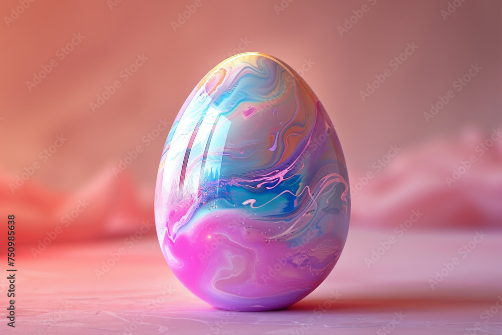 Easter egg design with a glass texture and retro wave elements Сlassic holiday symbolism with modern aesthetics 3D minimalist Easter egg design with a glass texture and retro wave elements Сlassic holiday symbolism with modern aesthetics 3D minimalist