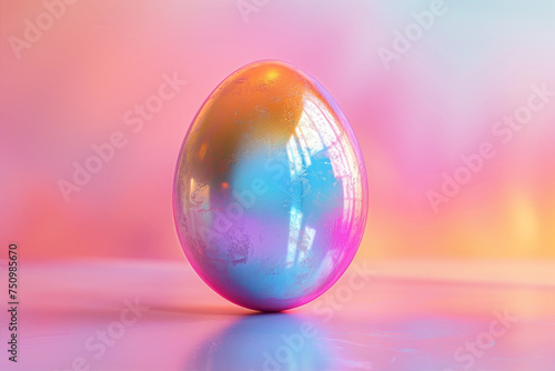 Easter egg design with a glass texture and retro wave elements   lassic holiday symbolism with modern aesthetics 3D minimalist