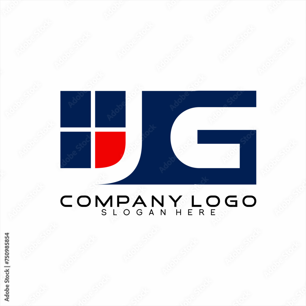 JG letter logo design. Real Estate logo with window symbol. JG letter logo design. Real Estate logo with window symbol.