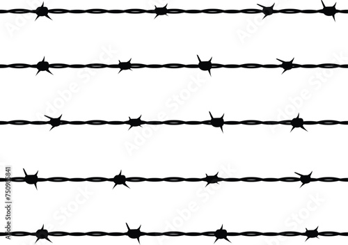 Barbed Wire Fence Symbol Illustration