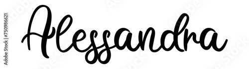 Alessandra - black color - name written - Word  ideal for websites,, presentations, greetings, banners, cards,, t-shirt, sweatshirt, prints, cricut, silhouette, sublimation	
