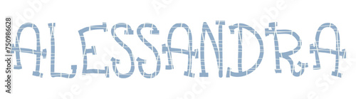 Alessandra - light blue color - jeans Word - name written - ideal for websites,, presentations, greetings, banners, cards,, t-shirt, sweatshirt, prints, cricut, silhouette, sublimation	