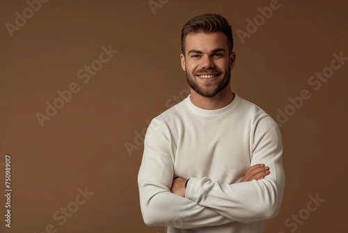 Young man with beard wearing sweater