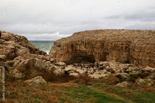 View of the pointe del torco located in the town of Suances, in the autonomous community of Cantabria in Spain. photo