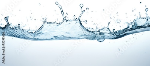 Water splashes vigorously into the air, creating a refreshing burst against a plain white background.