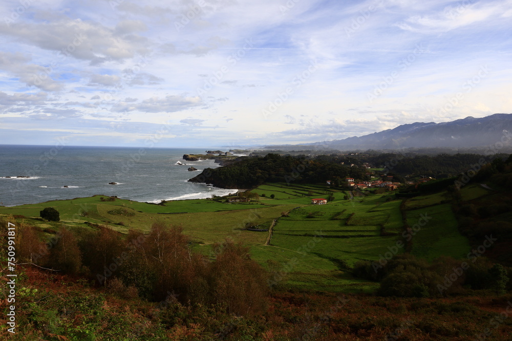 View on a valley in the province of Asturias, in northern Spain.