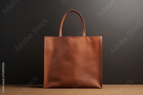 Shopping bag paper mockup. Pack market. Generate Ai