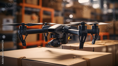 Drone for delivery of parts in the warehouse