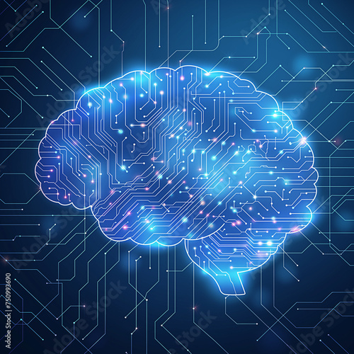 Artificial intelligence, circuit board of digital human brain