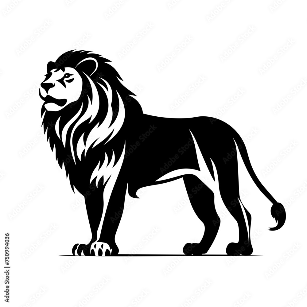 lion standing black and white vector illustration isolated transparent background, logo, cut out or cutout t-shirt print design, poster, baby products, packaging design, tribal tattoo lion standing black and white vector illustration isolated transparent background, logo, cut out or cutout t-shirt print design, poster, baby products, packaging design, tribal tattoo