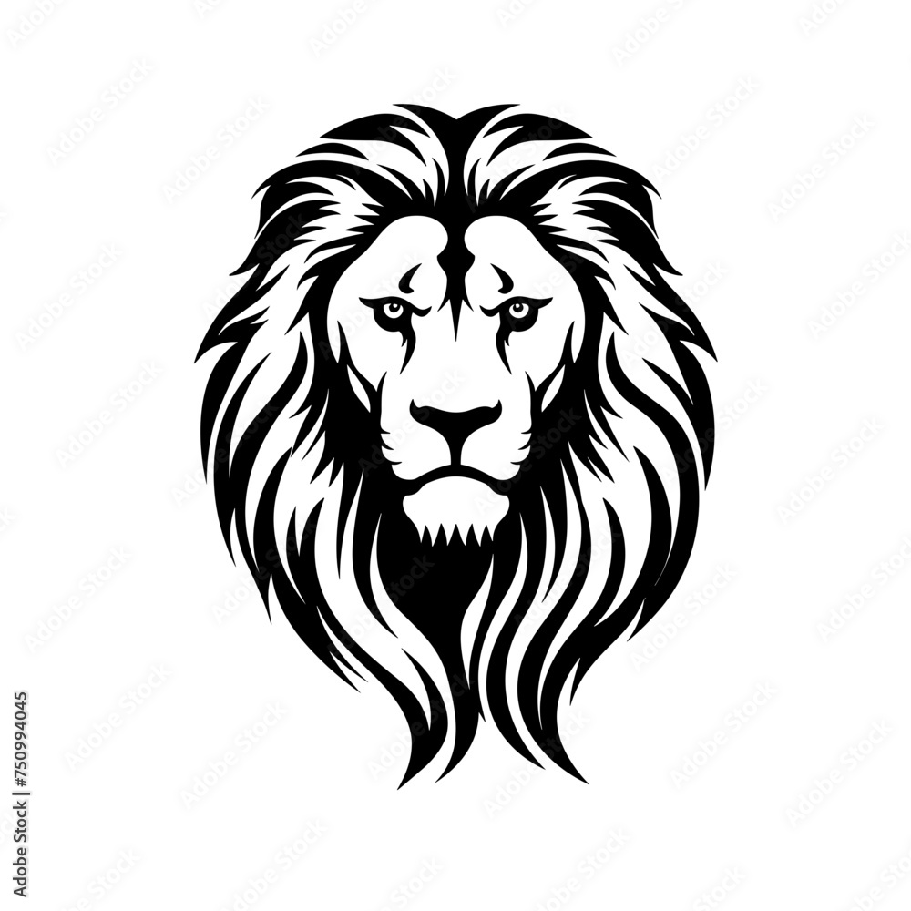 lion head black and white vector illustration isolated transparent background, logo, cut out or cutout t-shirt print design, poster, baby products, packaging design, tribal tattoo lion head black and white vector illustration isolated transparent background, logo, cut out or cutout t-shirt print design, poster, baby products, packaging design, tribal tattoo