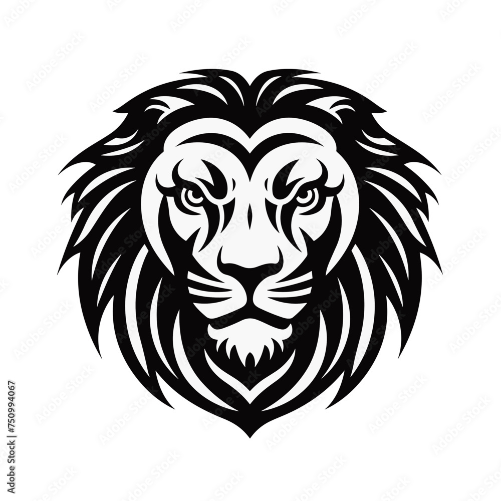lion head black and white vector illustration isolated transparent background, logo, cut out or cutout t-shirt print design, poster, baby products, packaging design, tribal tattoo lion head black and white vector illustration isolated transparent background, logo, cut out or cutout t-shirt print design, poster, baby products, packaging design, tribal tattoo