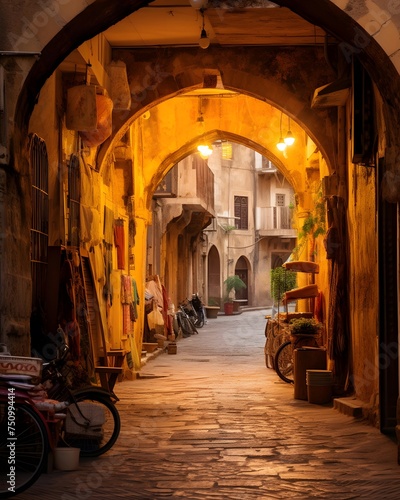 A narrow street in the old town of Palermo, Sicily