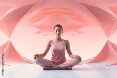 Wallpaper Mural Illustration of a woman doing yoga Torontodigital.ca