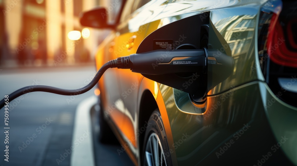 energizing sustainability: the electric green and eco-friendly car revolution, showcasing efficient battery charging and embracing eco-conscious driving for a greener and cleaner automotive future