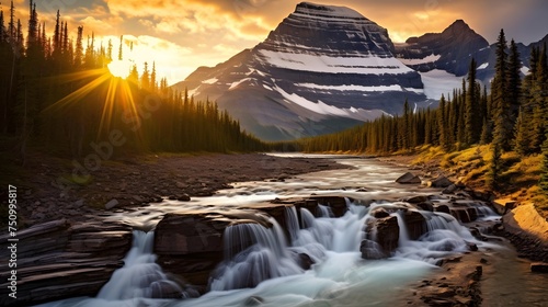 Sunset in Glacier National Park, Montana, United States of America