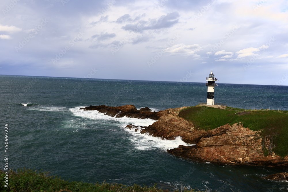 The lighthouse of Pancha Island is a lighthouse located on Pancha Island, in the locality of Ortiguera, in the province of Lugo