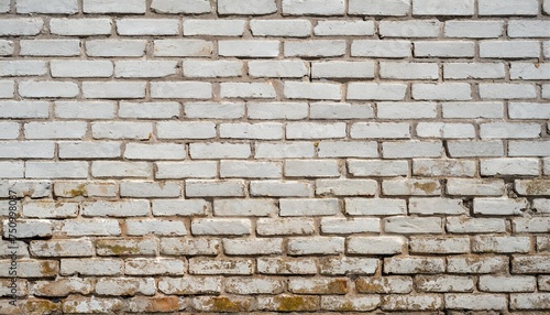 vintage white painted brick wall texture background with distressed and weathered appearance