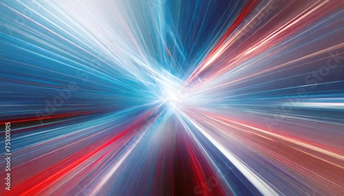 futuristic speed motion with blue and red rays of light abstract background