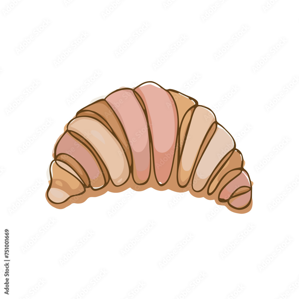 cute minimalistic graphics tasty fresh croissant on isolated background cute minimalistic graphics tasty fresh croissant on isolated background