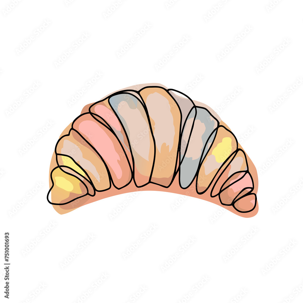 cute minimalistic graphics tasty fresh croissant on isolated background cute minimalistic graphics tasty fresh croissant on isolated background
