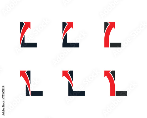 initial Letter L Arrow Logo Concept icon sign symbol Design Element. Financial, Consulting, Logistics Logotype. Vector illustration template