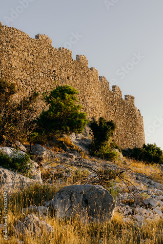 Ancient wall of Ostrica in Grabastica bay view photo