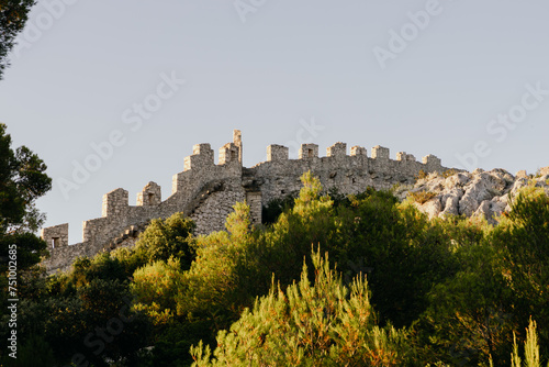 Ancient wall of Ostrica in Grabastica bay view
