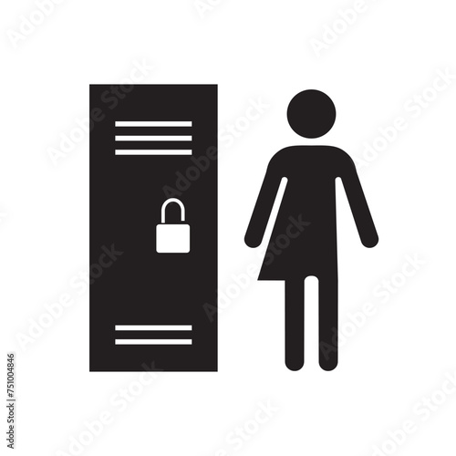 Vector icon of an inclusive locker room