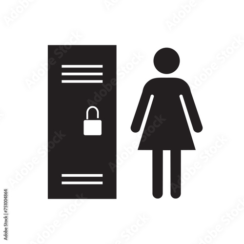 Vector icon of a female locker room